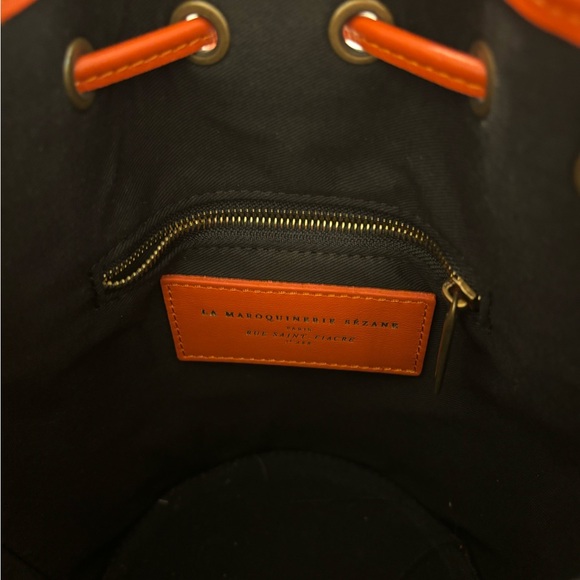 Sezane Farrow Mini Leather Bag NEW Bright Orange Red - Picture 6 of 11